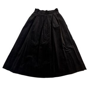 Jessica's Gunnies Vintage Velvet Skirt – 5 (22") Black Pleated Midi USA READ